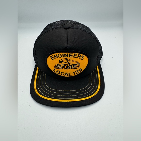 Vintage Engineers Local 139 Made In USA Patch Mesh Snapback Trucker Cap - Picture 1 of 7
